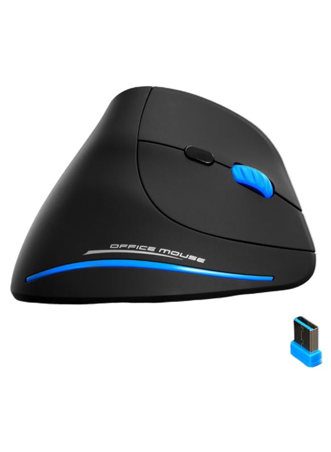 ZELOTES - F-35A Vertical Wireless Gaming Mouse Black/Blue - Image 1