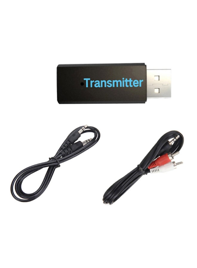 docooler Bluetooth Audio Transmitter Adapter With USB Cable And AUX V5263 Black/White/Red  - Image 1