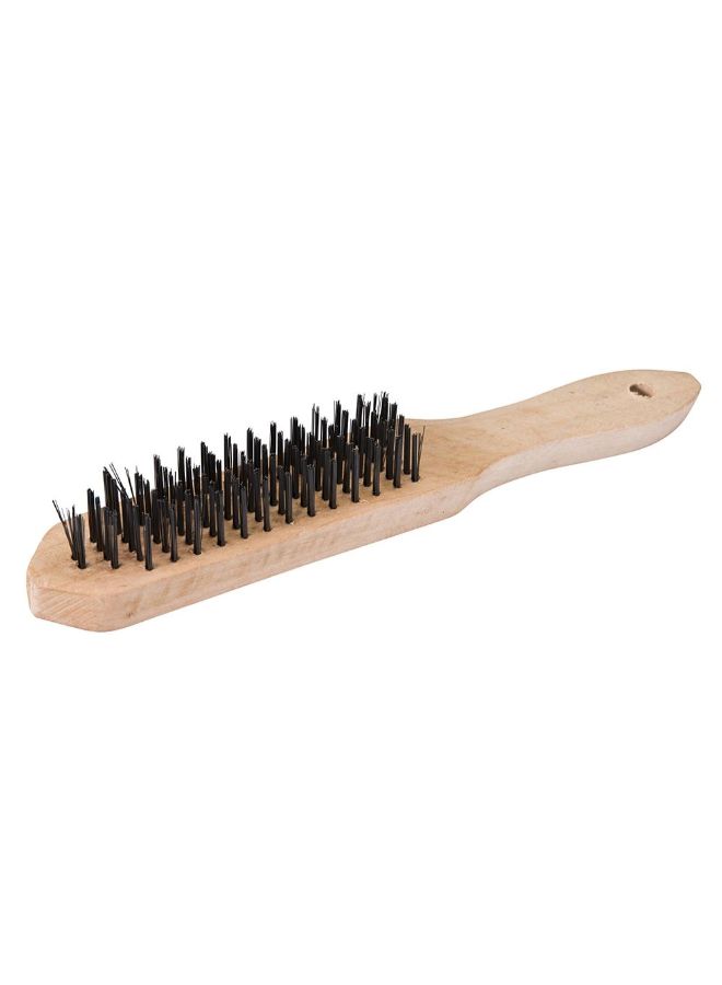 Silverline 6 Row Heavy Duty Wire Brush Brown/Black - Image 1