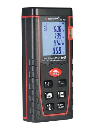Mini Handheld LCD Digital Laser Distance Meter Range Finder Distance Area Volume Measurement 30 Groups Data Storage Black 16 x 5centimeter - v1582995629/N35092968A_1