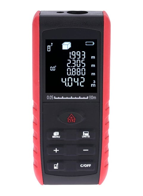 Portable Handheld Digital Laser Distance Meter Black & Red 80meter