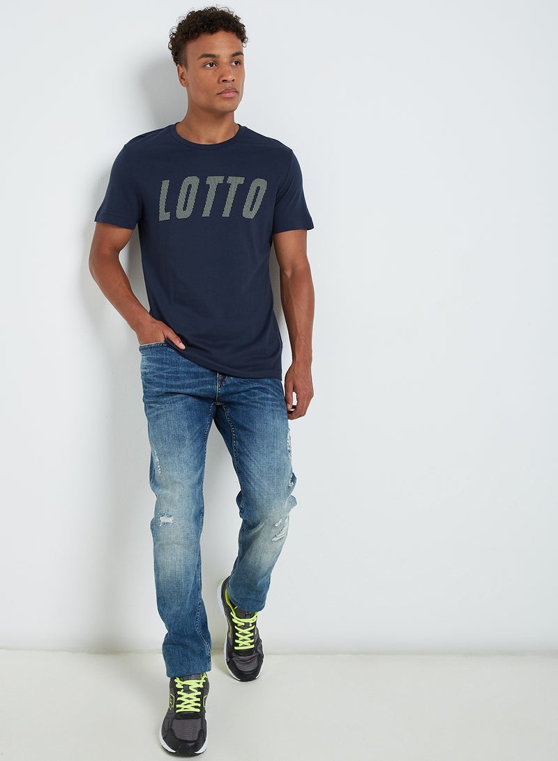 LOTTO L73 Logo Printed T-Shirt Blue  - Image 3