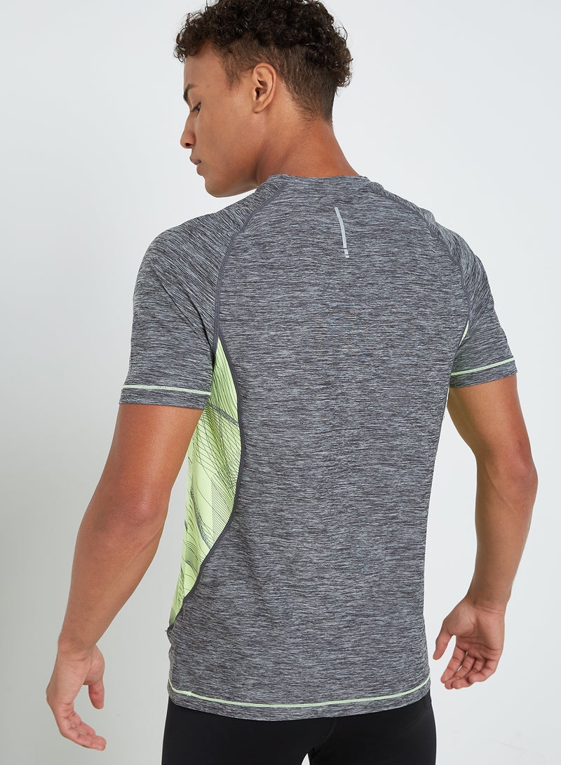 لوتو تيشيرت إكس رايد III بفتحة رقبة مستديرة رمادي/أصفر - Image 2