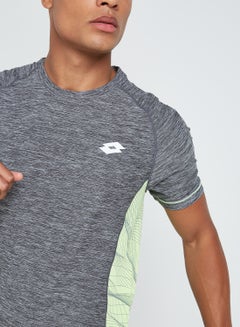 LOTTO Xride III Round Neck T-Shirt Grey/Yellow  - Image 4