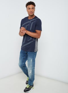 LOTTO Devin V Round Neck T-Shirt Navy  - Image 3
