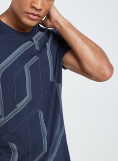 LOTTO Devin V Round Neck T-Shirt Navy  - Image 4
