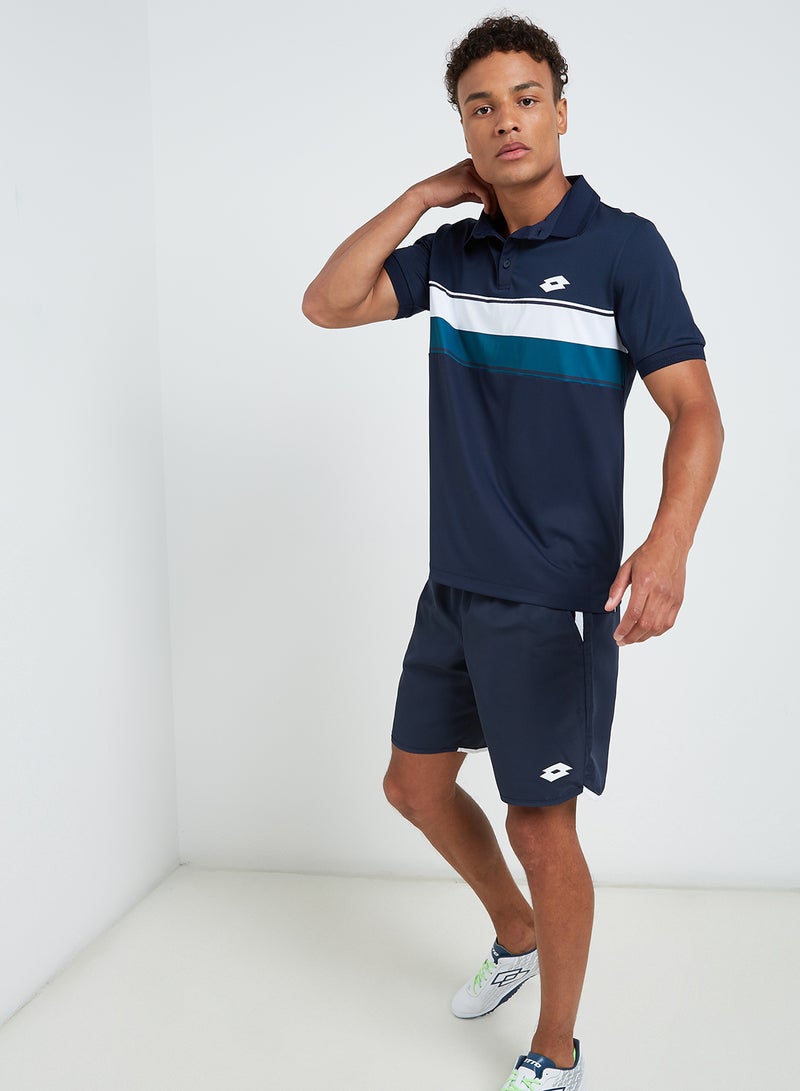 LOTTO Casual Court Polo Neck T-Shirt Navy - Image 3