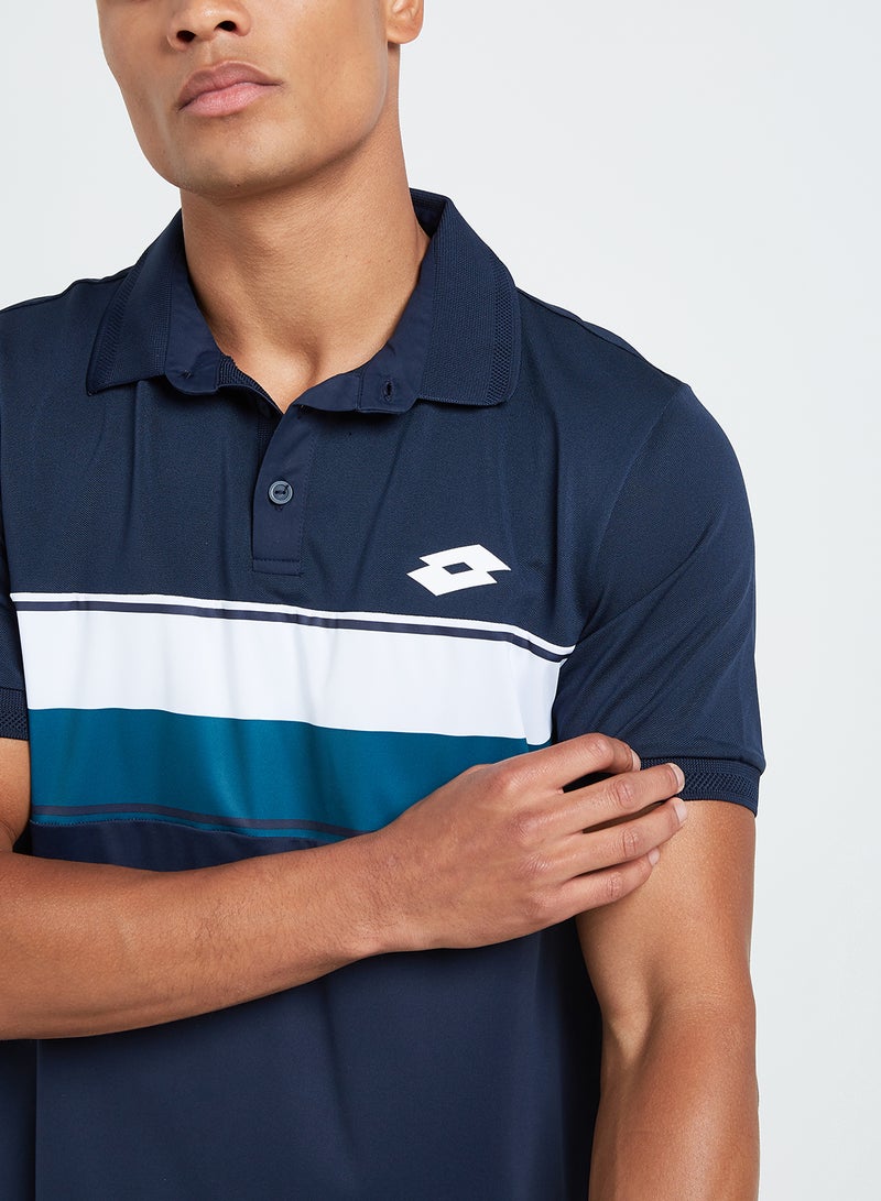 LOTTO Casual Court Polo Neck T-Shirt Navy - Image 4