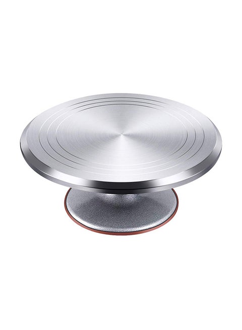 Rotating Cake Stand Silver 12inch
