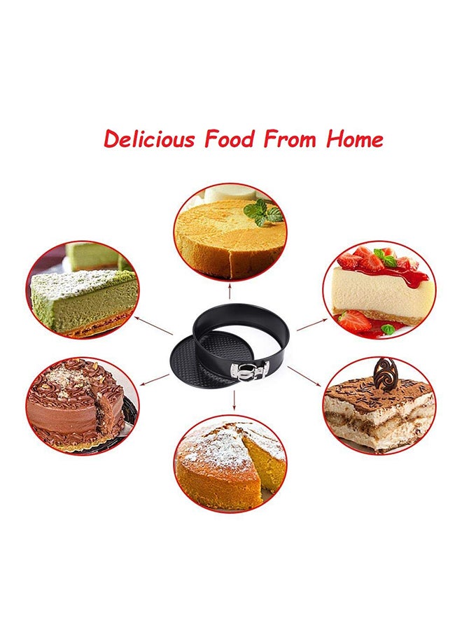 3-Piece Cake Mould Pan Set Black 20X26X27cm - Image 3