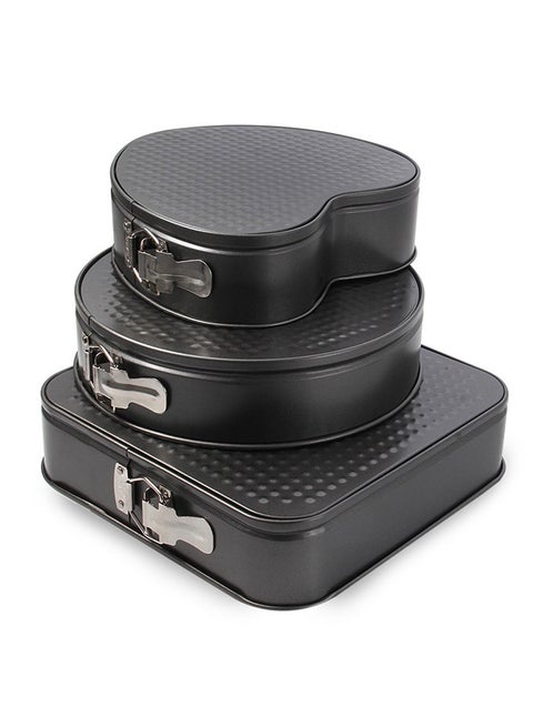 3-Piece Cake Mould Pan Set Multicolour 28 x 26 x 24cm