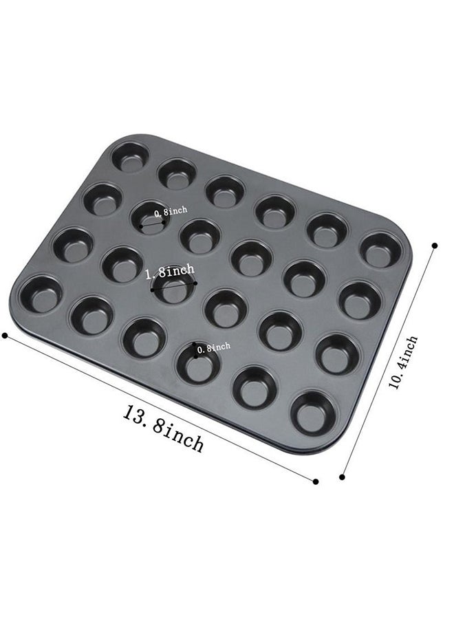 24 Grid Mini Cup Cake Mould Black 36X24cm - Image 3
