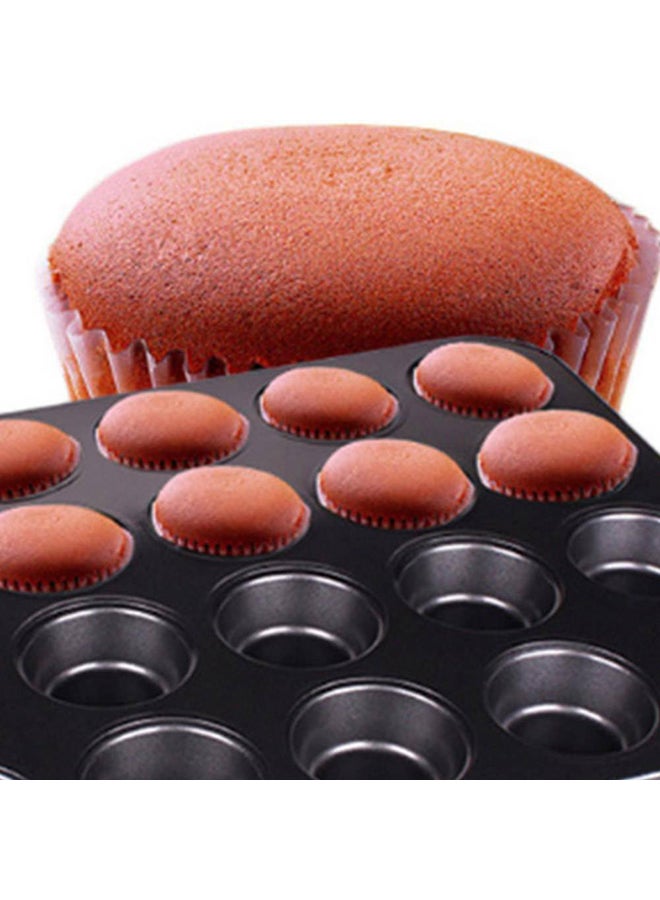 24 Grid Mini Cup Cake Mould Black 36X24cm - Image 3
