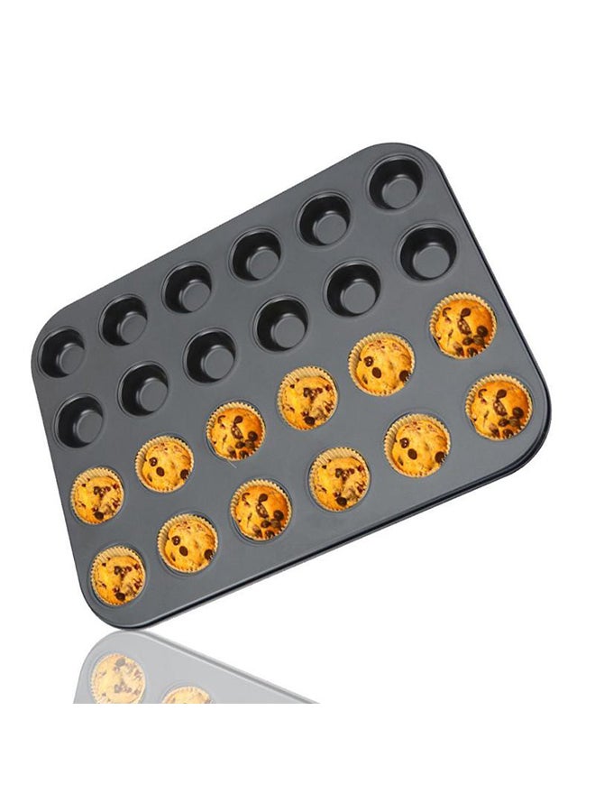 قالب كاب كيك من الحجم الصغير على شكل شبكة من  24 جزء أسود 36X24سم - Image 3
