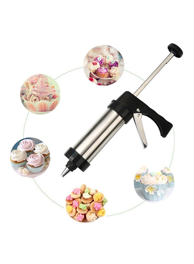 Kimee 20-Piece Cookie Press And Icing Set Silver 31cm - Image 2