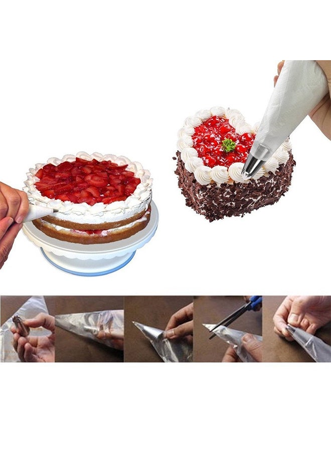 Generic 100-Piece Disposable Plastic Piping Bag For Cake Decoration White 38X24X35centimeter  - Image 2