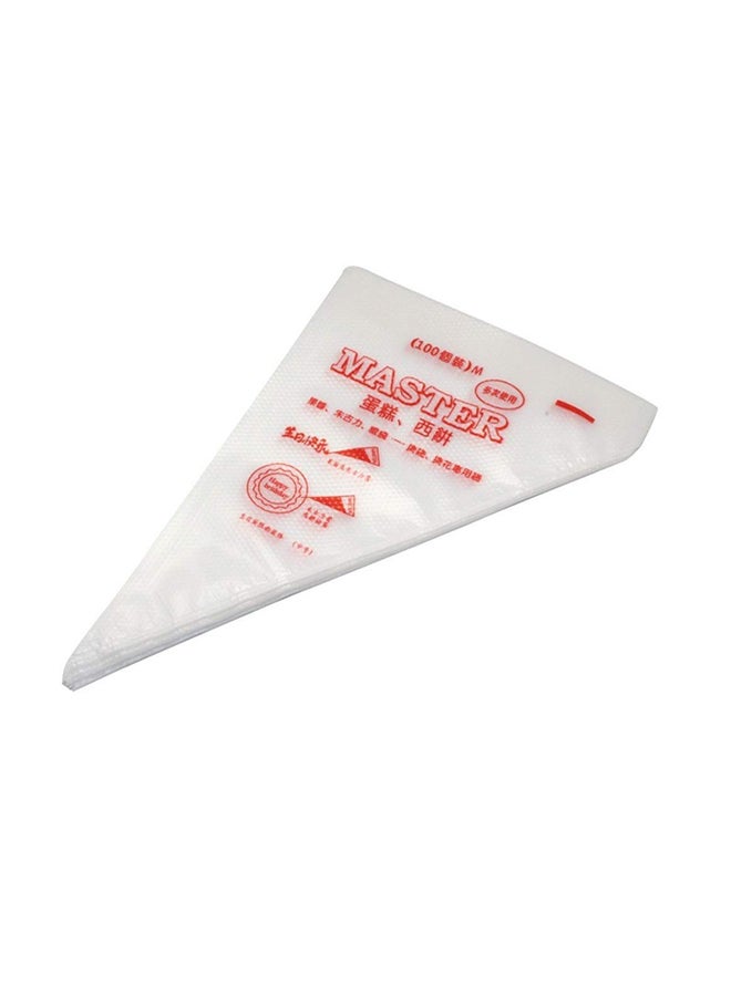 Generic 100-Piece Disposable Plastic Piping Bag For Cake Decoration White 38X24X35centimeter  - Image 1