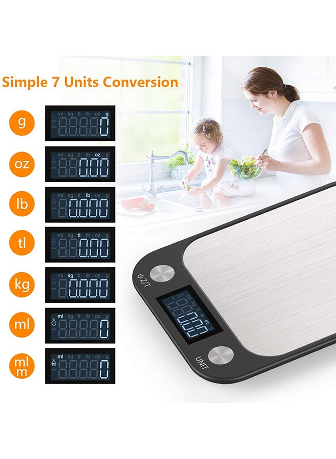 Royal Polar Kitchen Scale Weighing Upto 5kgs Black 8.26x6.1x0.66inch  - Image 2
