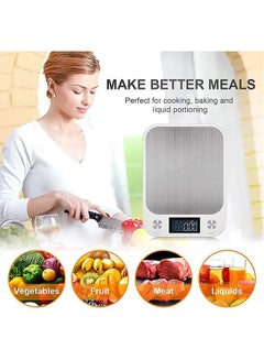 Digital LCD Kitchen Scale 15kg White 8.26x6.1x0.66inch - v1583084684/N34976303A_4