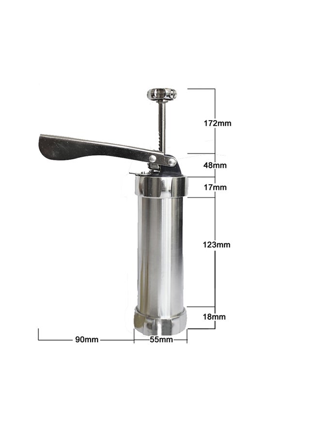 Master Chef 25-Piece Cookie Press And Icing Set Silver 31cm  - Image 3