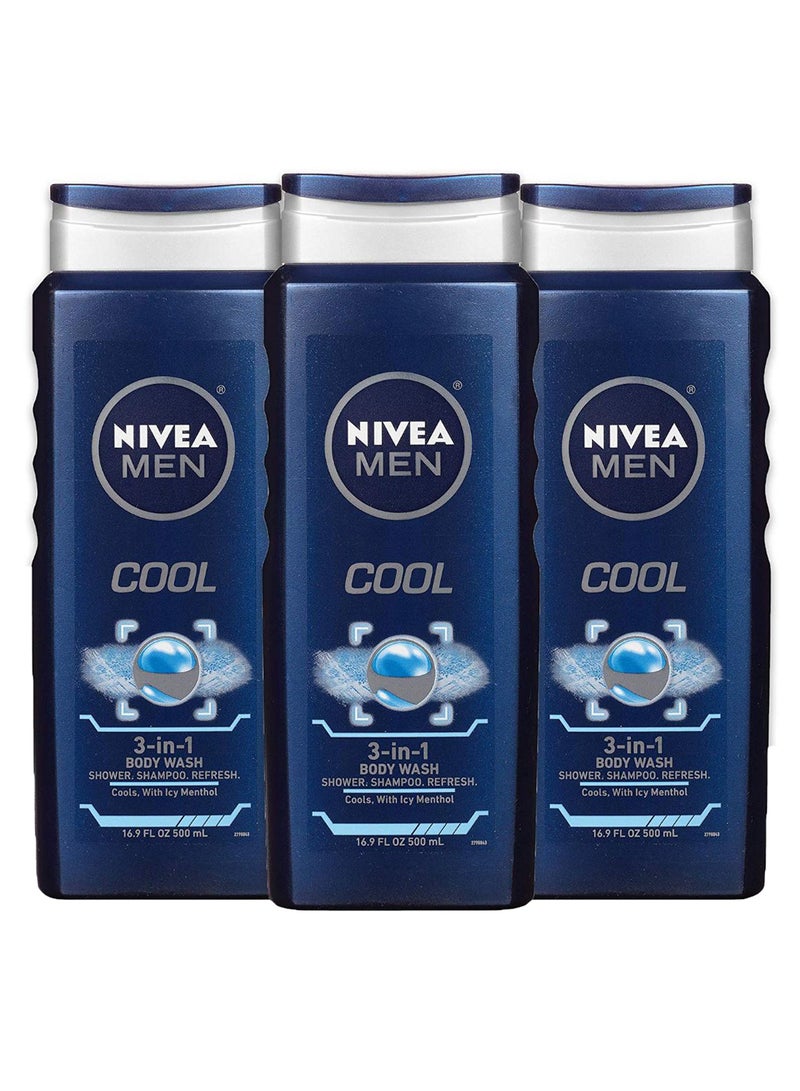 نيفيا مجموعة بخاخ منعش مع غسول الجسم بالمنثول المنعش البارد 3 في 1 مكونة من 3 قطع 3 x 500ملليلتر - Image 1