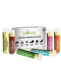 Sky Organics 6-Piece Organic Beeswax Lip Balm Set Assorted  - Image 1