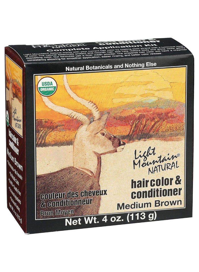 لايت ماونتين بلسم وصبغة الشعر نيتشر بني متوسط 113جرام - Image 1