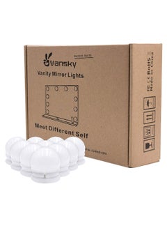 Vansky 10-Piece  Makeup Mirror Light LED Bulb Set White 
