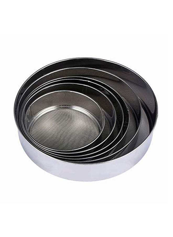 6-Piece Round Shaped Flour Strainer Silver - Image 1