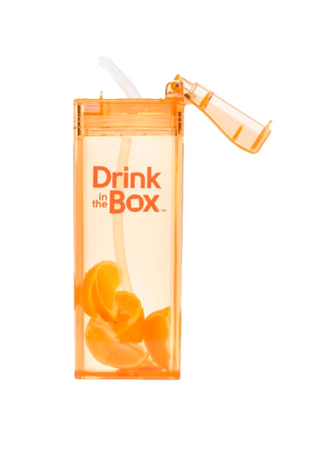Drink in the Box - Eco-Friendly Reusable Drink And Juice Box Container Orange 7.6x19x4.6cm - Image 1
