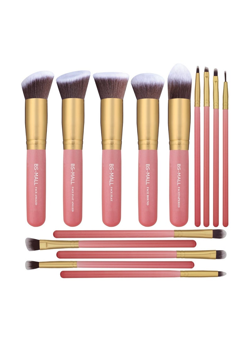 BS Mall 14-Piece Kabuki Makeup Brush Set Multicolour - Image 1