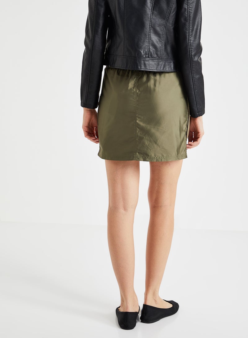 VERO MODA - Dual Pocket Mini Skirt Green - Image 1
