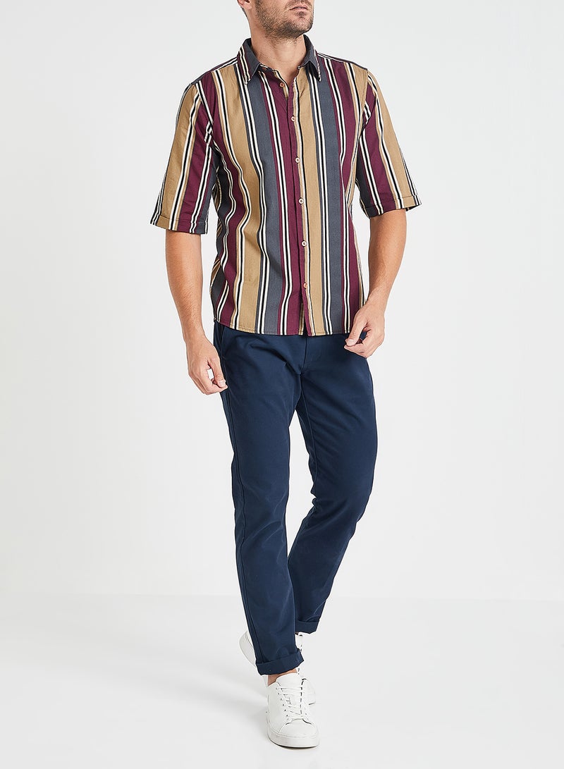 Striped 3/4th Sleeve Shirt Multicolour - v1583150357/N35128035V_2