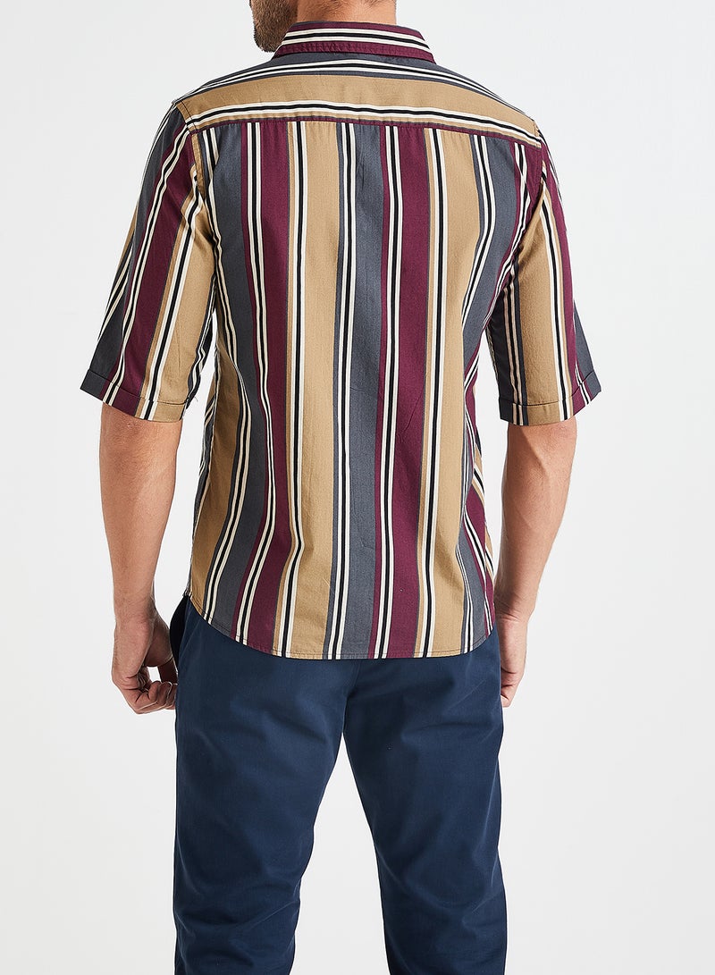 Striped 3/4th Sleeve Shirt Multicolour - v1583150357/N35128035V_3