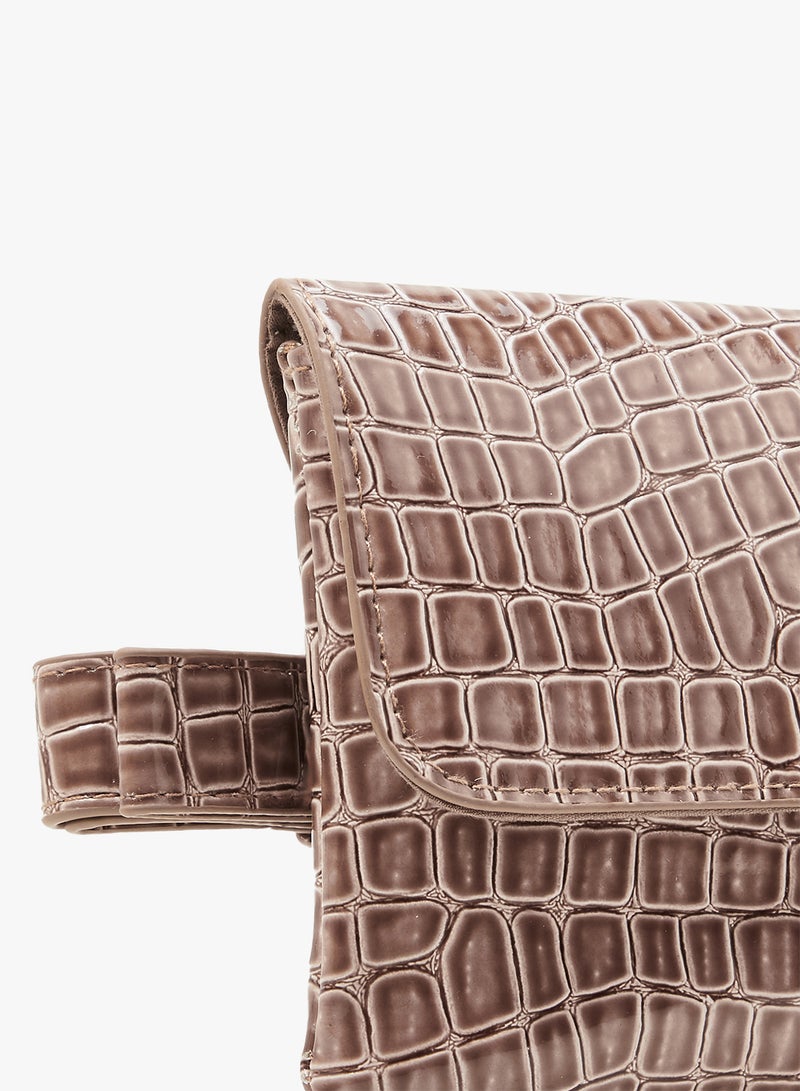 VERO MODA - Croc Effect Bum Bag Brown - Image 1