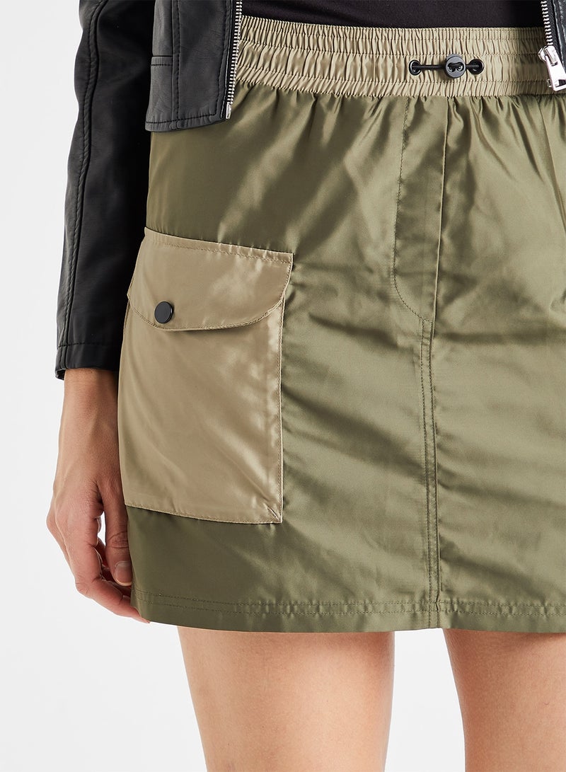VERO MODA - Dual Pocket Mini Skirt Green - Image 1