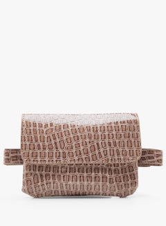 Croc Effect Bum Bag Brown