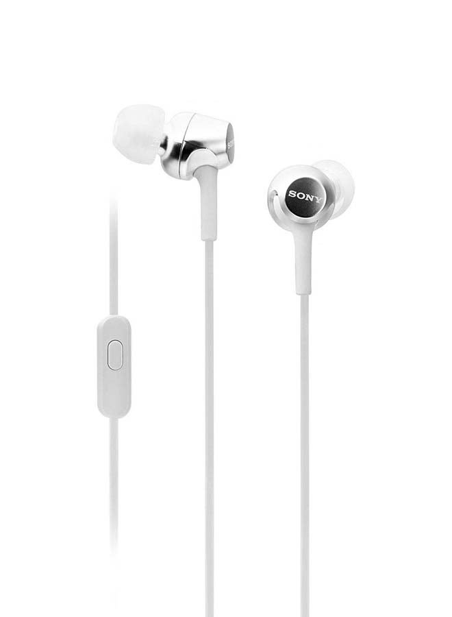 Sony MDR-EX155AP in-ear wired headphones with Mic White - Image 1