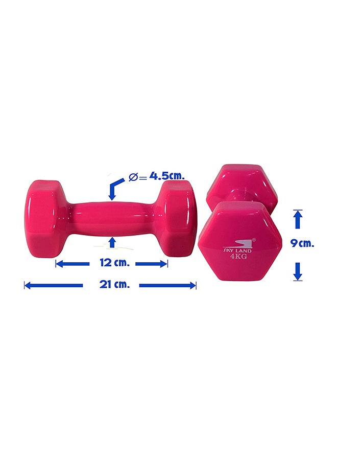 Sky Land 2-Piece Adult Deluxe Vinyl Dumbbells Set 4kg - Image 4