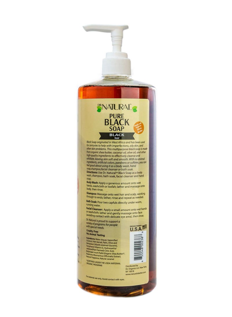 Dr. Natural Pure Black Castile Liquid Soap - Image 2