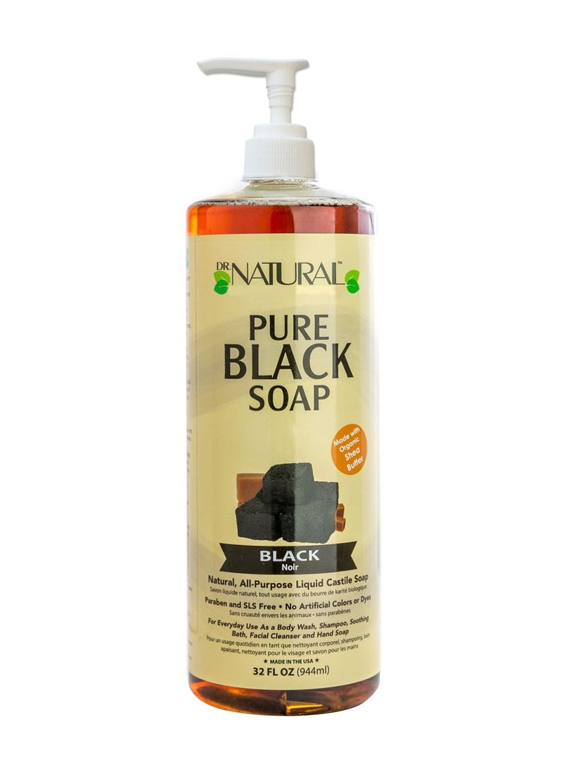 Dr. Natural Pure Black Castile Liquid Soap - Image 1