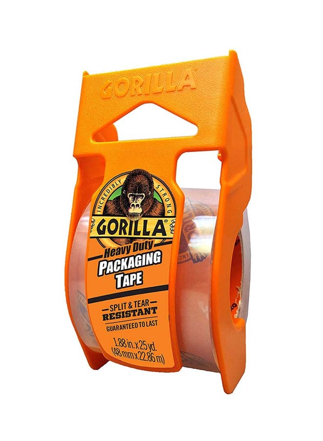 Gorilla Heavy Duty Packing Tape with Dispenser for Moving, Shipping and Storage, 1.88 inch x 25 yd, (Pack of 1) Clear  - Image 1