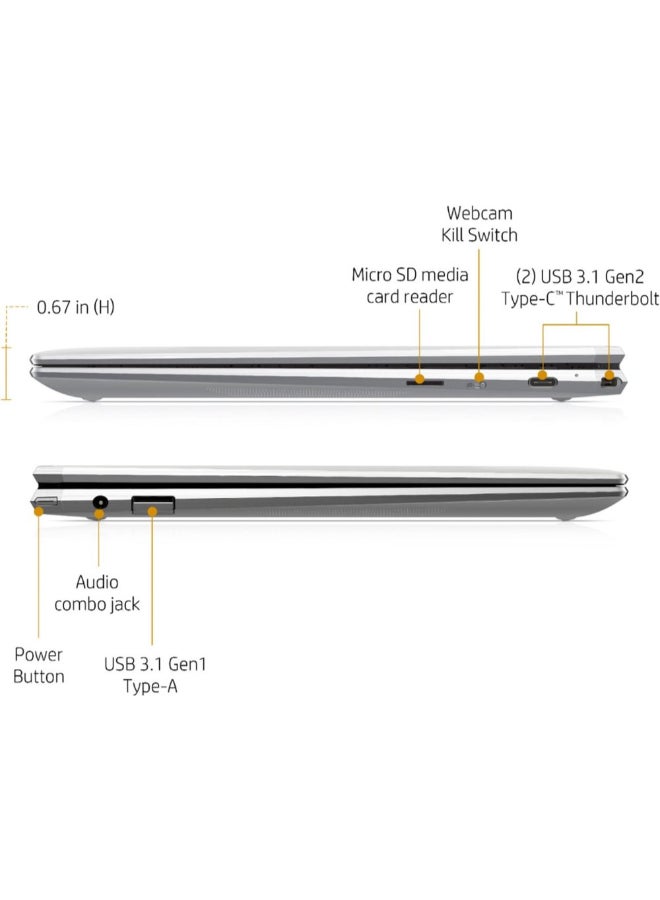 Spectre X360 With 13.3 Inch Display, Core i7 Processor/8GB RAM/512GB SSD/Intel Iris Plus Graphics Silver