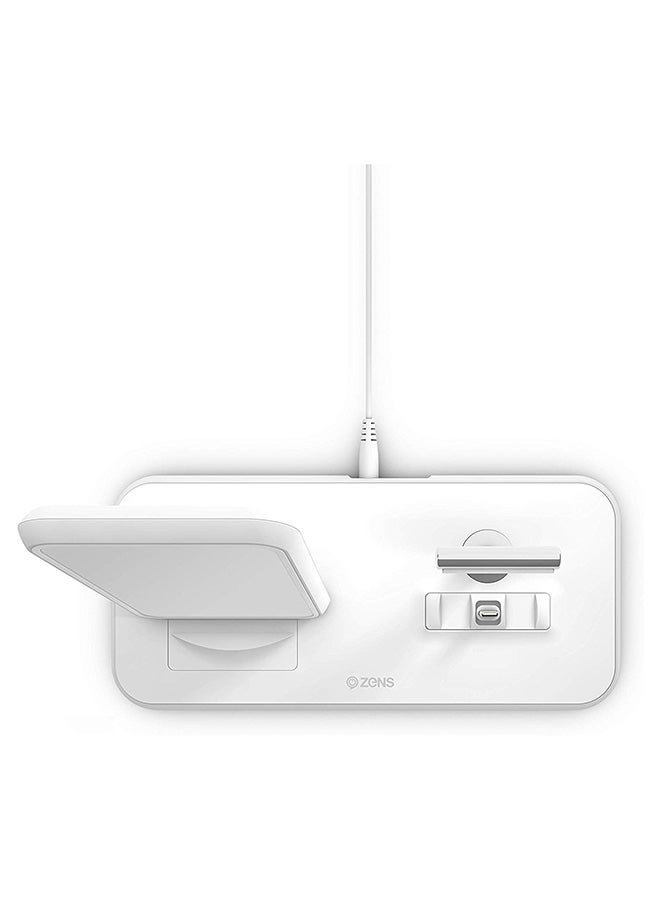 Zens Wireless Charging Dock For Smartphones/AirPods White  - Image 3