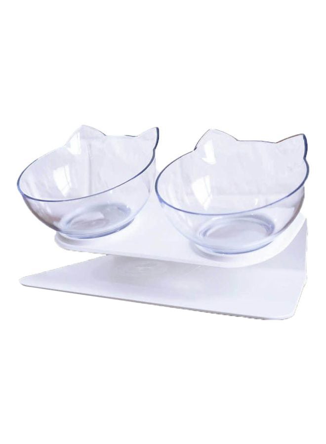 Beauenty 3-Piece Anti-Slip Pet Feeding Bowl White/Clear 500grams  - Image 1