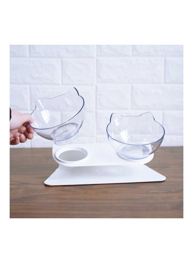 Beauenty 3-Piece Anti-Slip Pet Feeding Bowl White/Clear 500grams  - Image 3