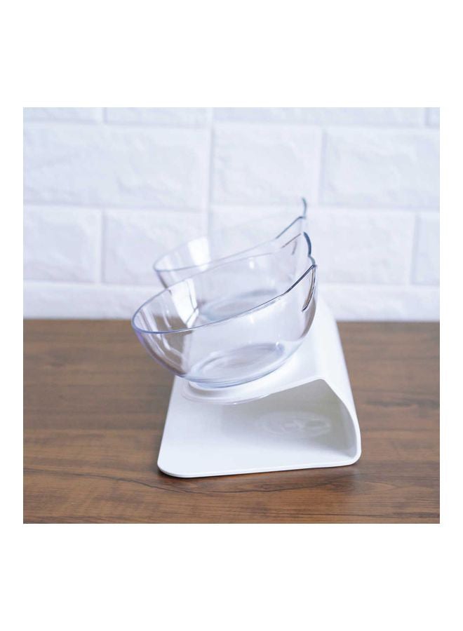 Beauenty 3-Piece Anti-Slip Pet Feeding Bowl White/Clear 500grams  - Image 4