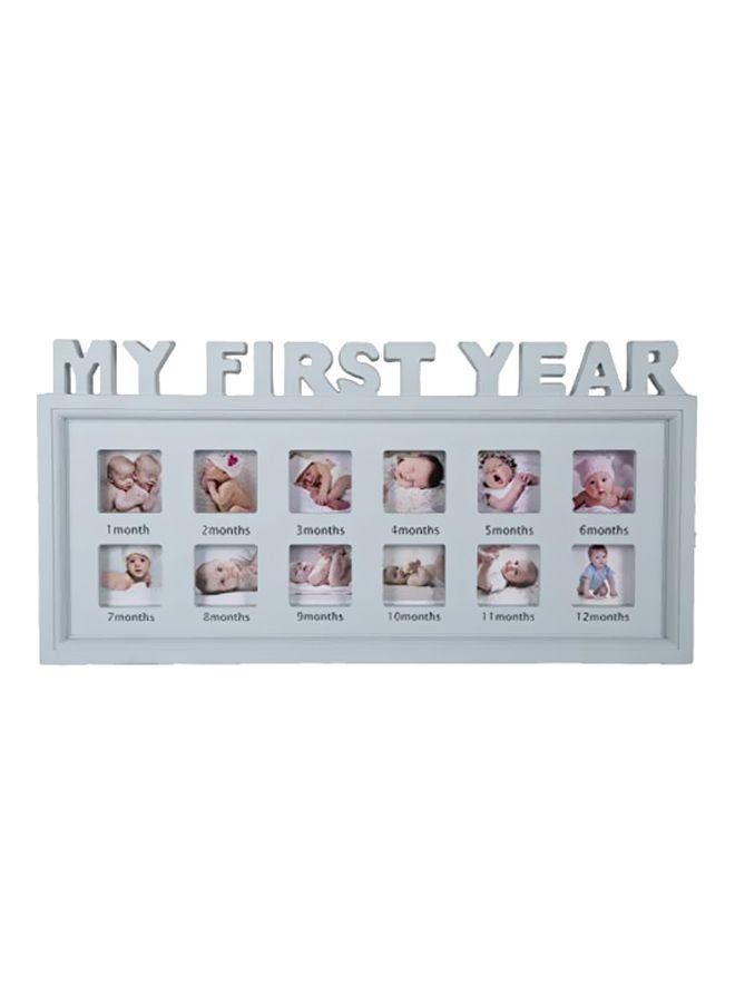 Kole Imports My First Year Photo Frame White 18.75x11inch