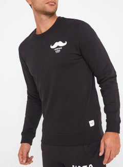 Moustache Sweatshirt Black