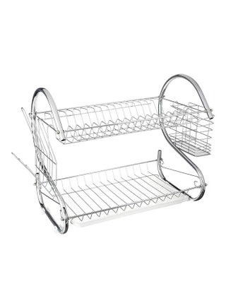 2 Tier Dish Draining Rack Silver 21x15.25x9.5inch - v1583217123/N35293361A_1